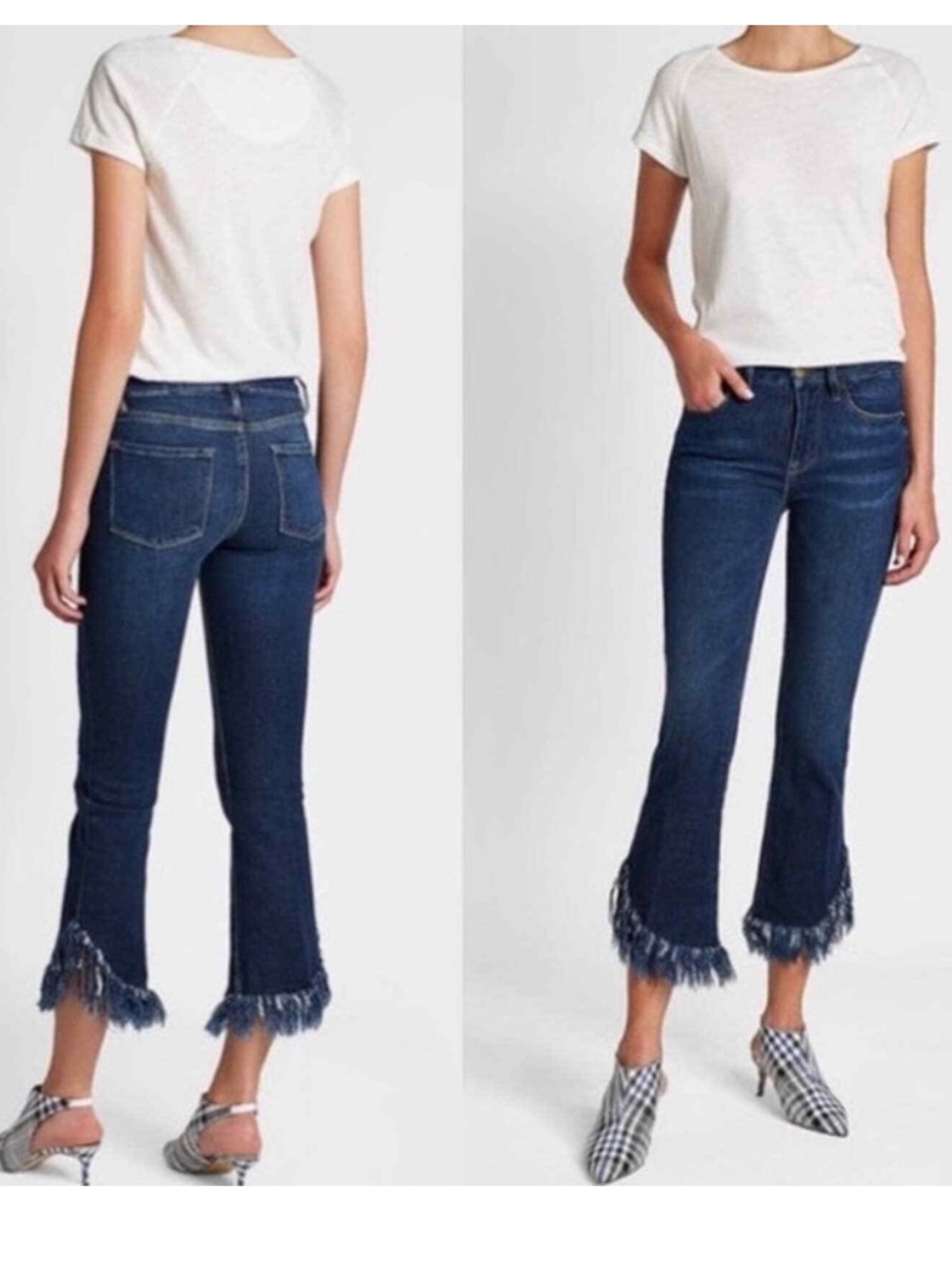Frame Le High Straight Jeans Lambeth Lane Straight Shredded Hem fringe, Size 29